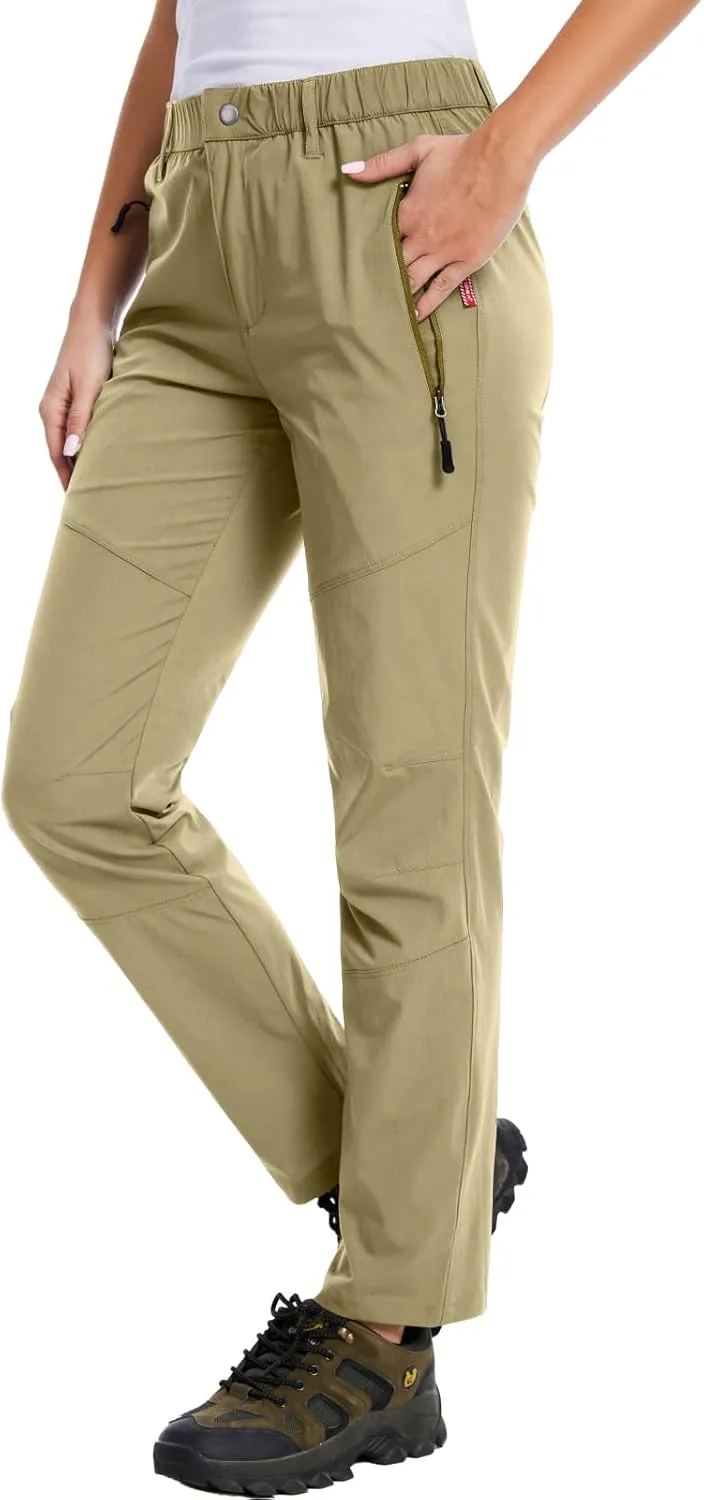 WORK IDEA Women's Hiking Pants Outdoor Water-Resistant Quick Dry Flex Travel Pants Lightweight