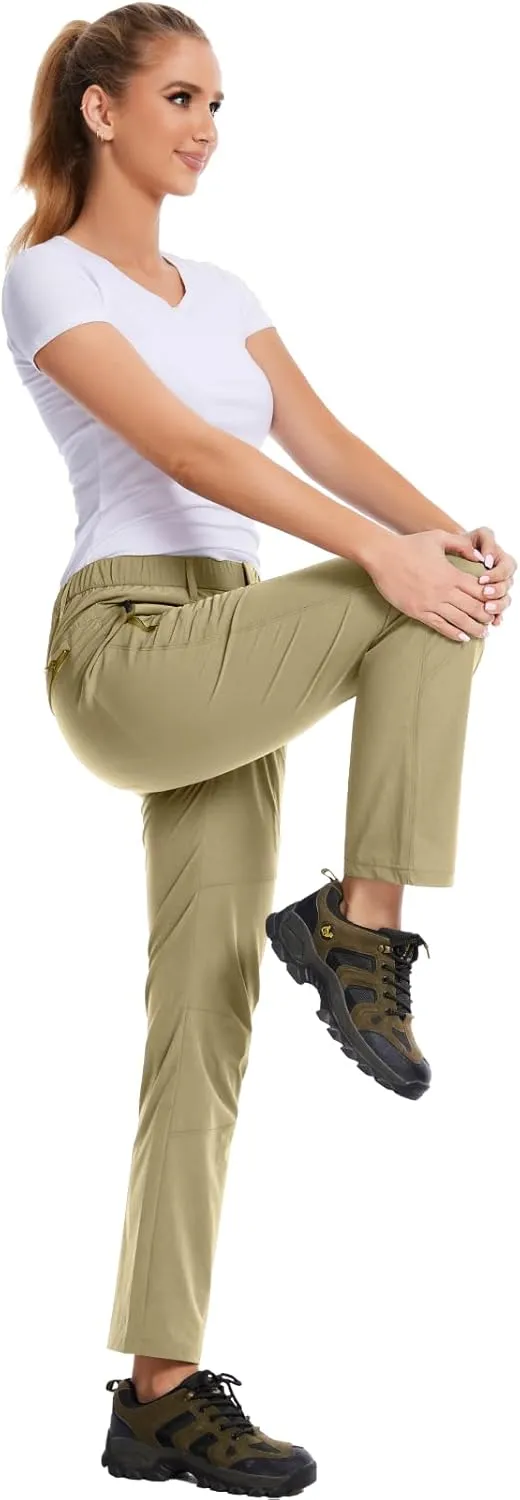 WORK IDEA Women's Hiking Pants Outdoor Water-Resistant Quick Dry Flex Travel Pants Lightweight