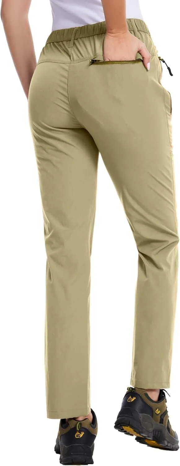 WORK IDEA Women's Hiking Pants Outdoor Water-Resistant Quick Dry Flex Travel Pants Lightweight