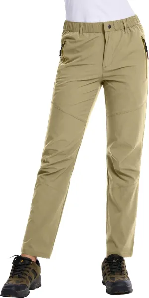 WORK IDEA Women's Hiking Pants Outdoor Water-Resistant Quick Dry Flex Travel Pants Lightweight