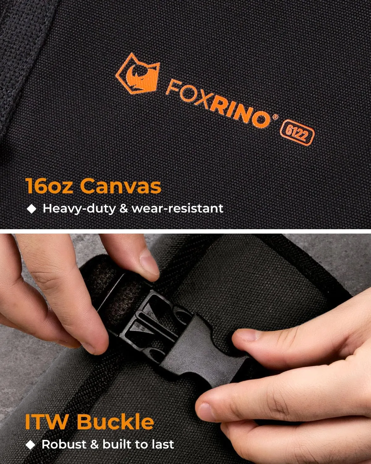 Wrench Roll, Wrench Roll Up Pouch, Gifts for Men Father Dad Mechanic, Heavy Duty Canvas Wrench Organizer Bag (Black, 13 1 SAE)