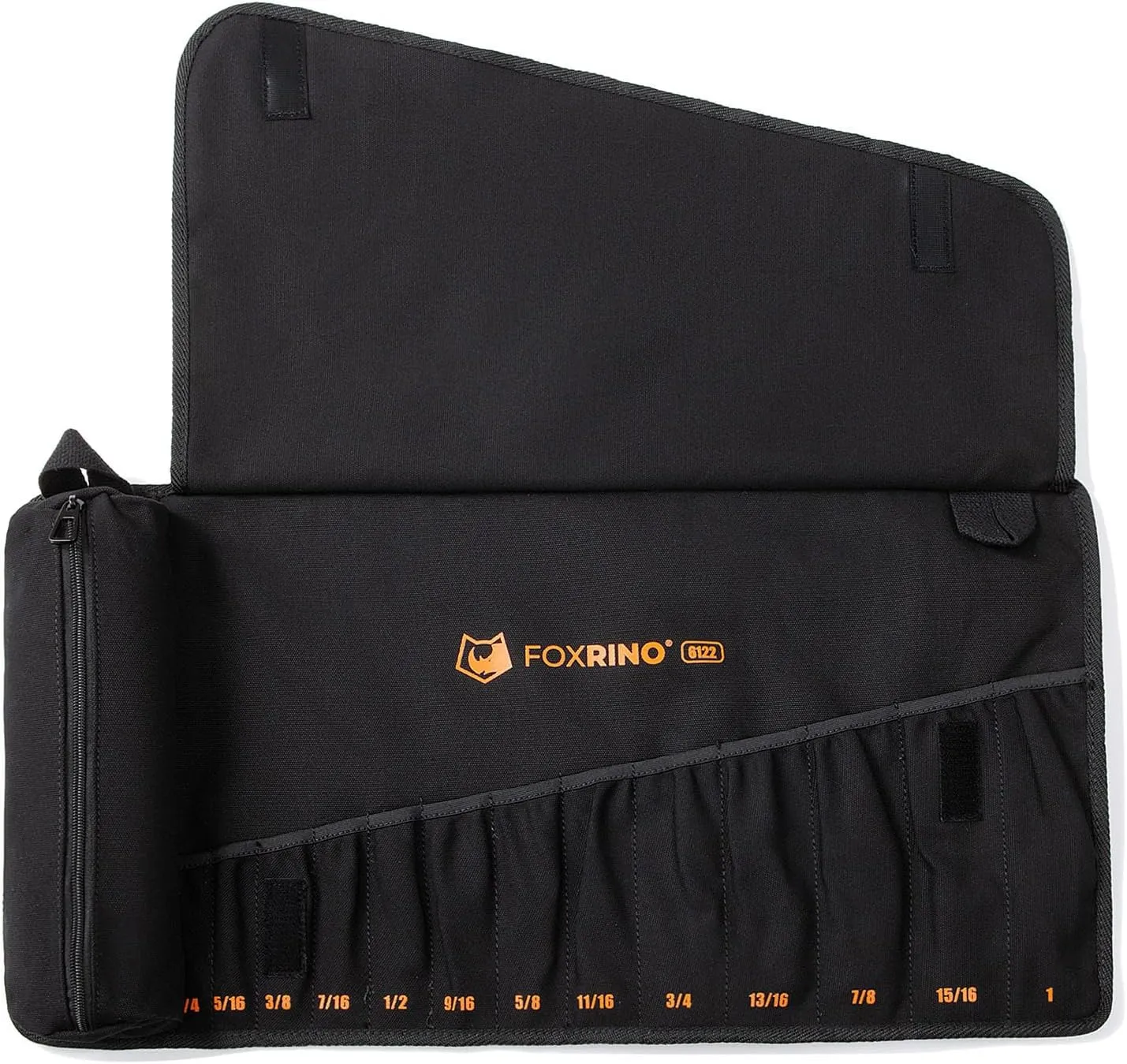 Wrench Roll, Wrench Roll Up Pouch, Gifts for Men Father Dad Mechanic, Heavy Duty Canvas Wrench Organizer Bag (Black, 13 1 SAE)
