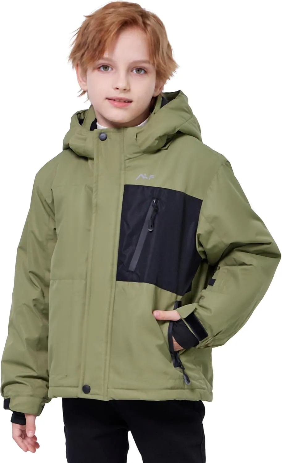 WULFUL Boy's Waterproof Ski Jacket Kids Winter Snow Coat Outdoor