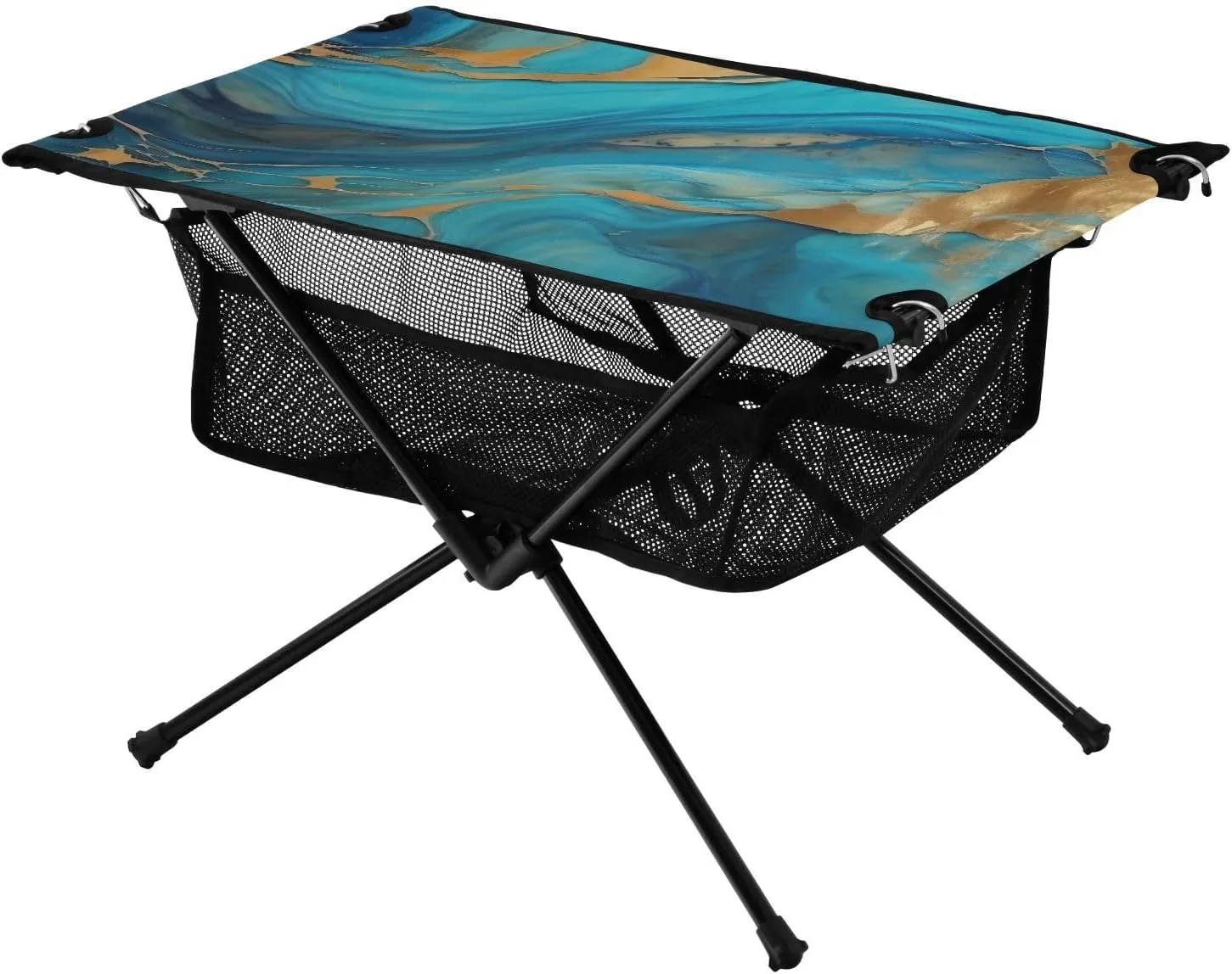 xigua Blue Marble Folding Camping Table,Portable Camp Table with Carry Bag Beach Table Folding Table for Picnic, Camp,Party,Travel210