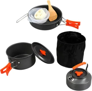 YARNOW 1set Portable Camping Cookware Lightweight Picnic Cooking Pots and Pans Outdoor for Camping Backpacking and Picnics Compact Space-Saving Design