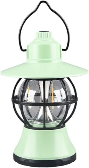 YARNOW Solar Powered Camping Lantern Rechargeable Led Tent Lamp Vintage Style Easy to Use Perfect for Camping Hiking