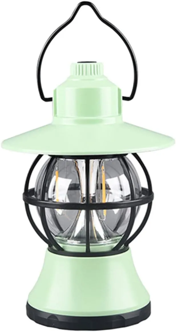 YARNOW Solar Powered Camping Lantern Rechargeable Led Tent Lamp Vintage Style Easy to Use Perfect for Camping Hiking