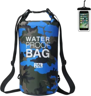 YDYJKI Waterproof Dry Bag Backpack 2L/5L/10L/20L/30L Floating Roll Top Dry Compression Sack Keeps Gear Dry for Kayaking Beach Rafting Boating Hiking Camping and Fishing with Waterproof Phone Case