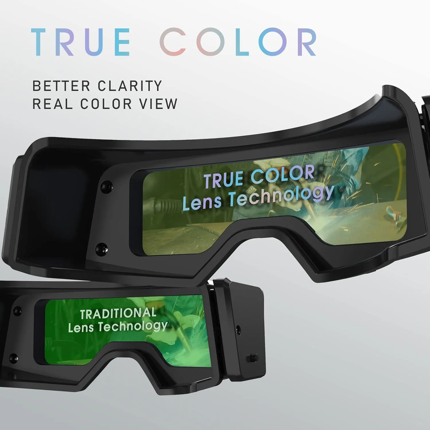 YESWELDER True Color Auto Darkening Welding Goggles, Wide Shade Range 4/5-9/9-13 with Grinding, Welding Glasses Welder Mask Welding Helmet for TIG MIG ARC Plasma Cut