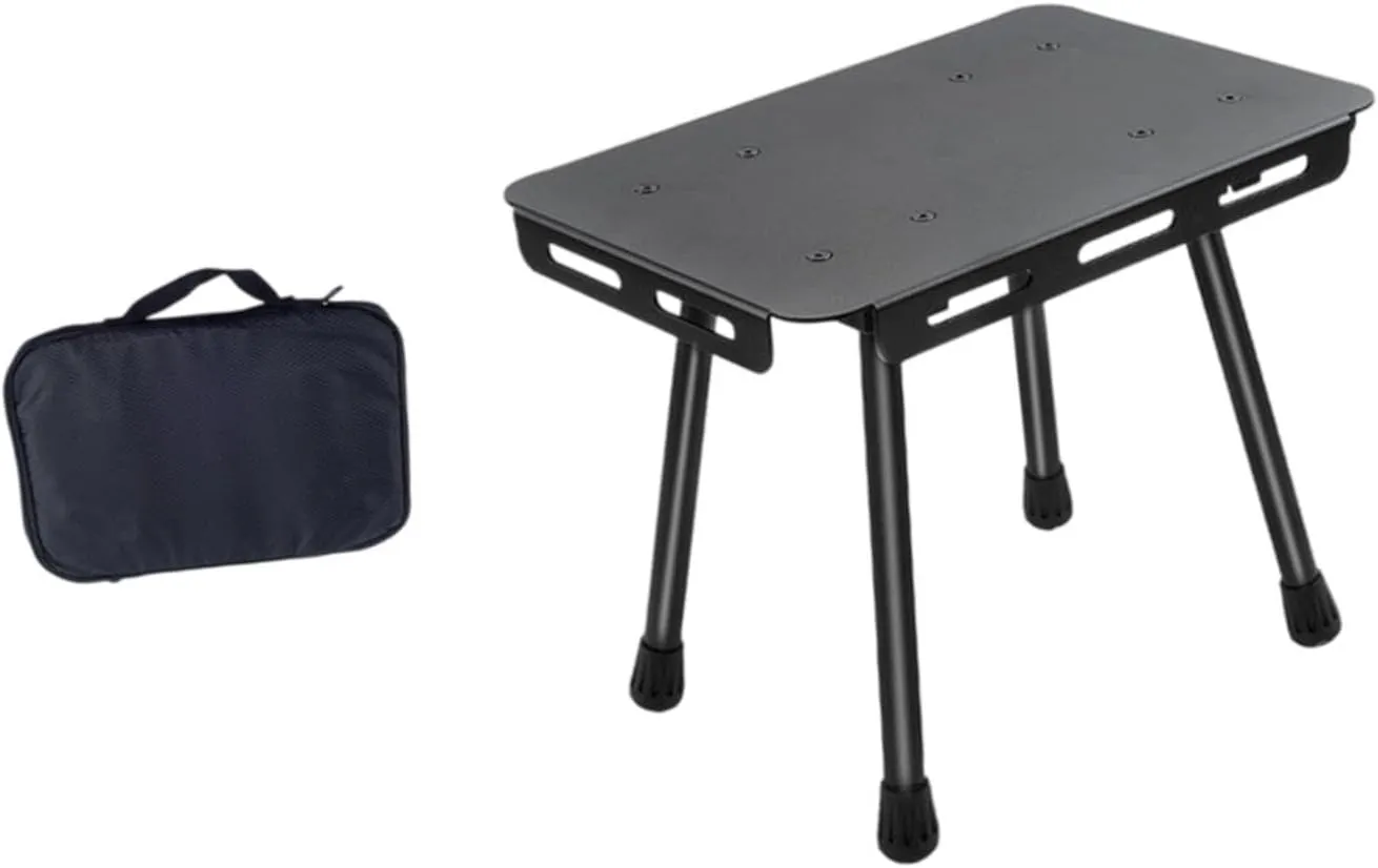 Yiju Folding Camping Table Small Chair Aluminum Alloy Heavy Duty with Carry Bag Portable Stool Picnic Table for Picnic Patio Yard, Black Bag