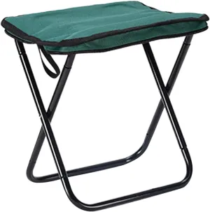 Yiju Folding Stool for Camping and Outdoor Activities with Aluminum Frame, Green