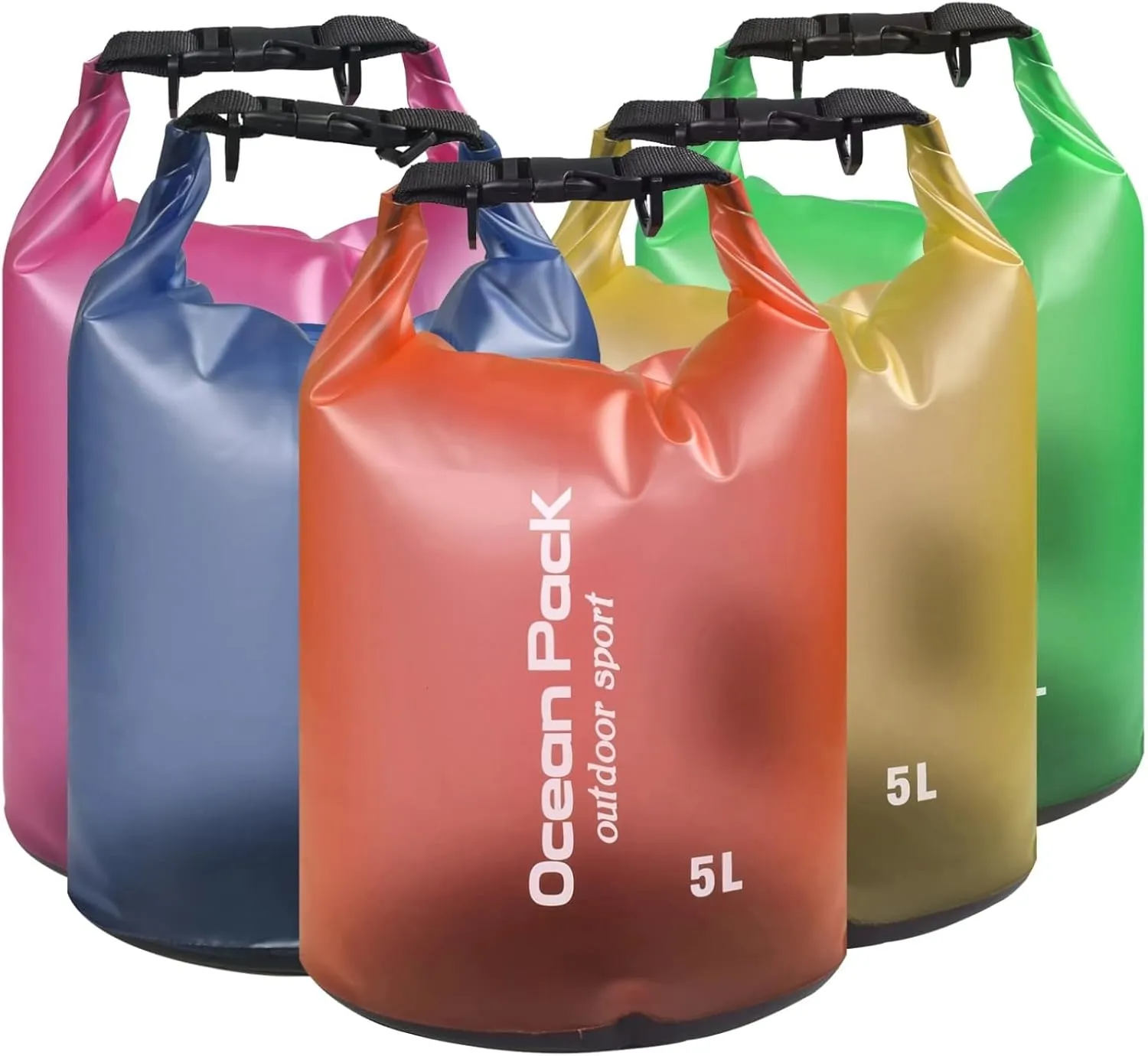 YOUGLE 5L Beach Essentials Dry Bag Waterproof Women Men Roll Top Waterproof Backpack Sack Keeps Gear Dry for Kayaking Rafting Boating Swimming Camping Hiking Beach Fishing (Orange)