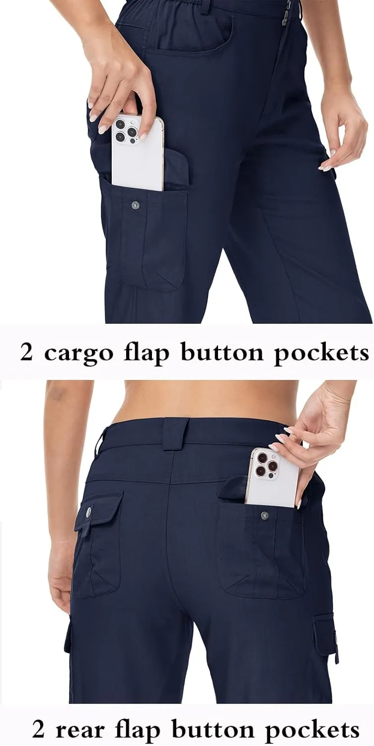 YSENTO Womens Cargo Hiking Pants with Pockets Lightweight Stretch Quick Dry Camping Travel Pants Roll Up