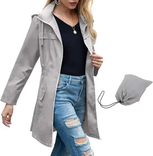 Zando Womens Rain Jackets for Women Waterproof Rain Coats for Women Active Packable Raincoat Windbreaker Jacket with Hood