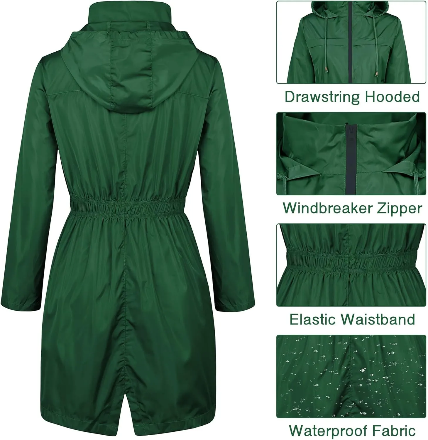 Zando Womens Rain Jackets for Women Waterproof Rain Coats for Women Active Packable Raincoat Windbreaker Jacket with Hood
