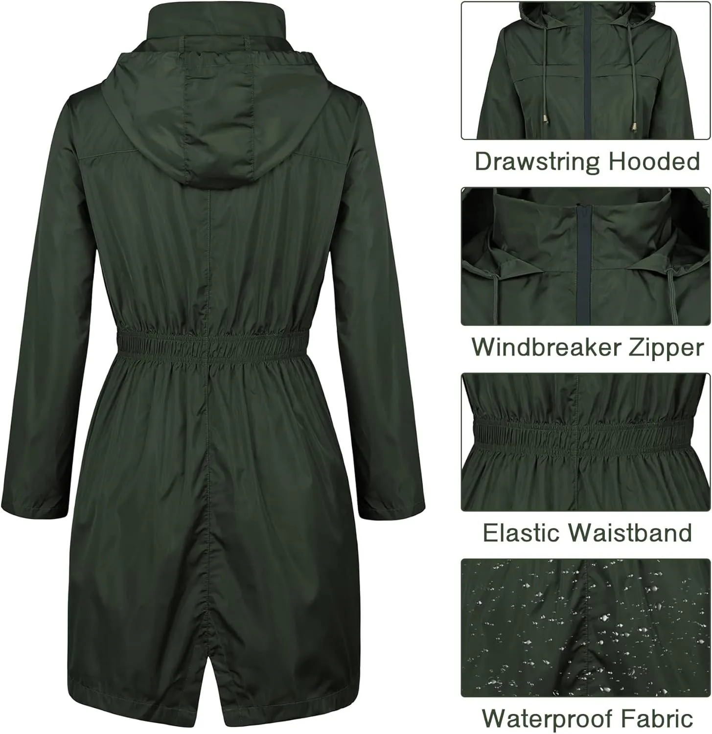 Zando Womens Rain Jackets for Women Waterproof Rain Coats for Women Active Packable Raincoat Windbreaker Jacket with Hood