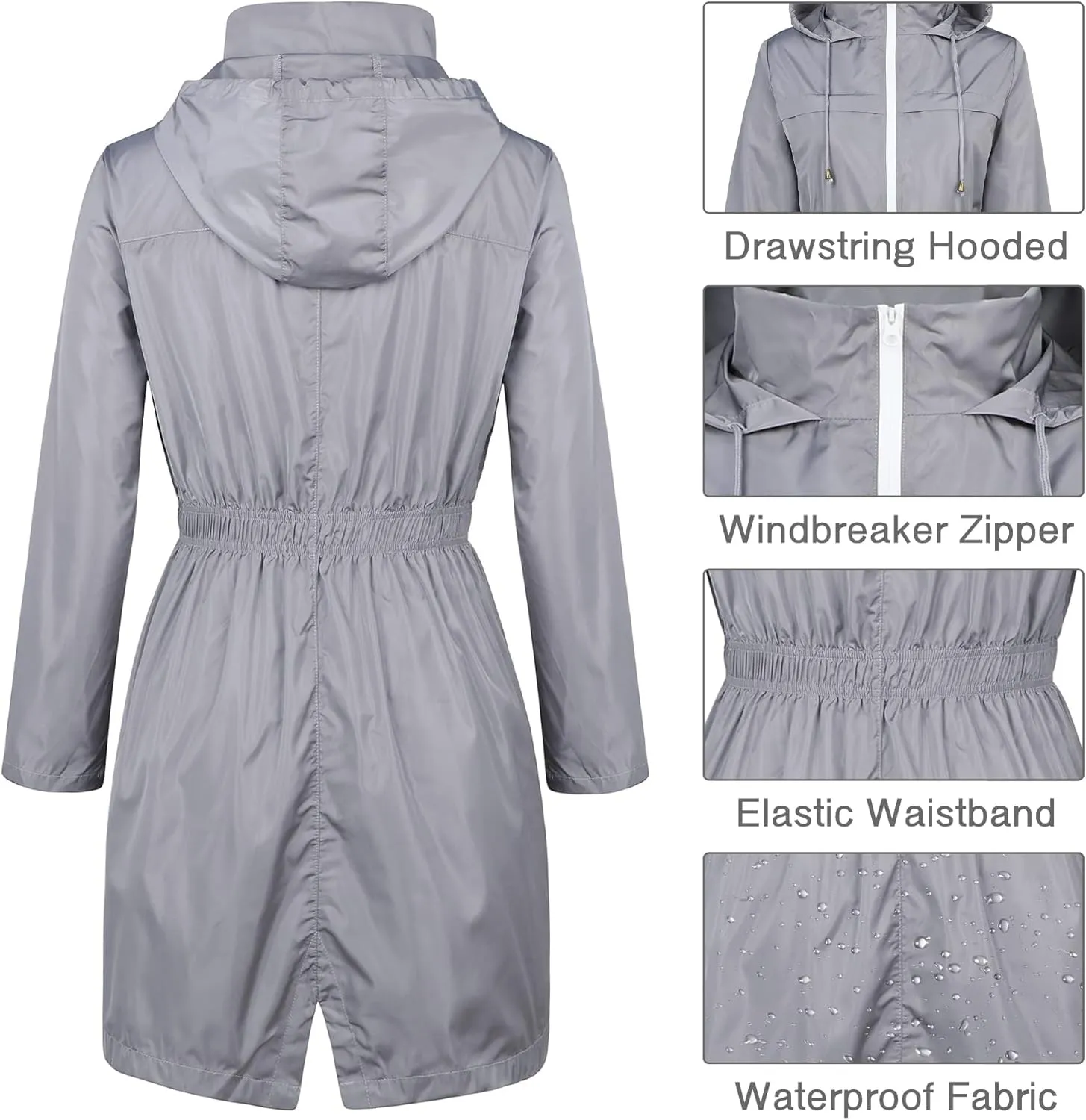 Zando Womens Rain Jackets for Women Waterproof Rain Coats for Women Active Packable Raincoat Windbreaker Jacket with Hood