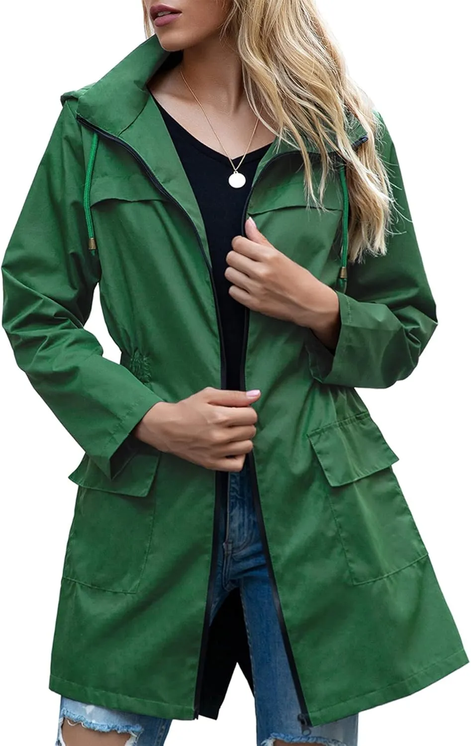 Zando Womens Rain Jackets for Women Waterproof Rain Coats for Women Active Packable Raincoat Windbreaker Jacket with Hood
