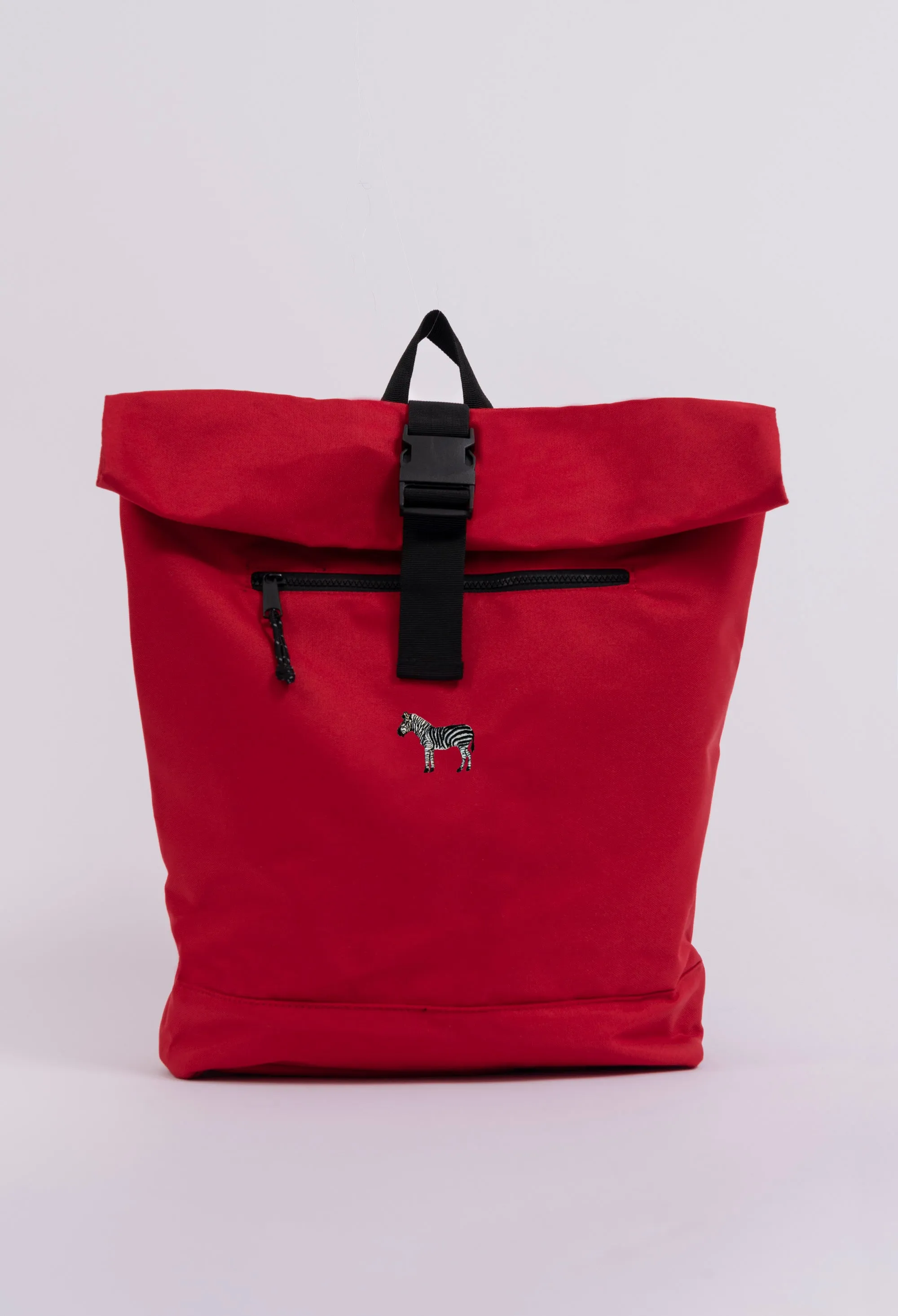 zebra recycled roll-top backpack
