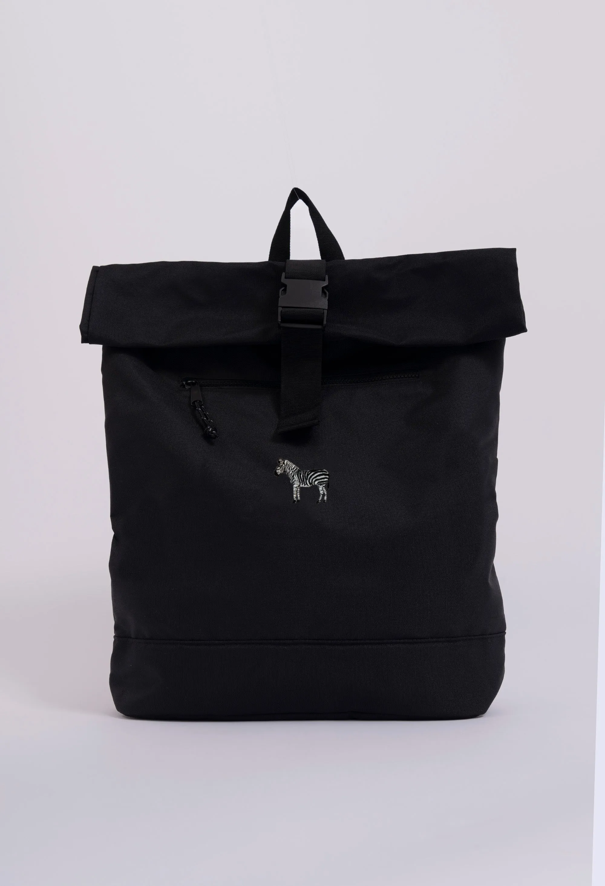 zebra recycled roll-top backpack