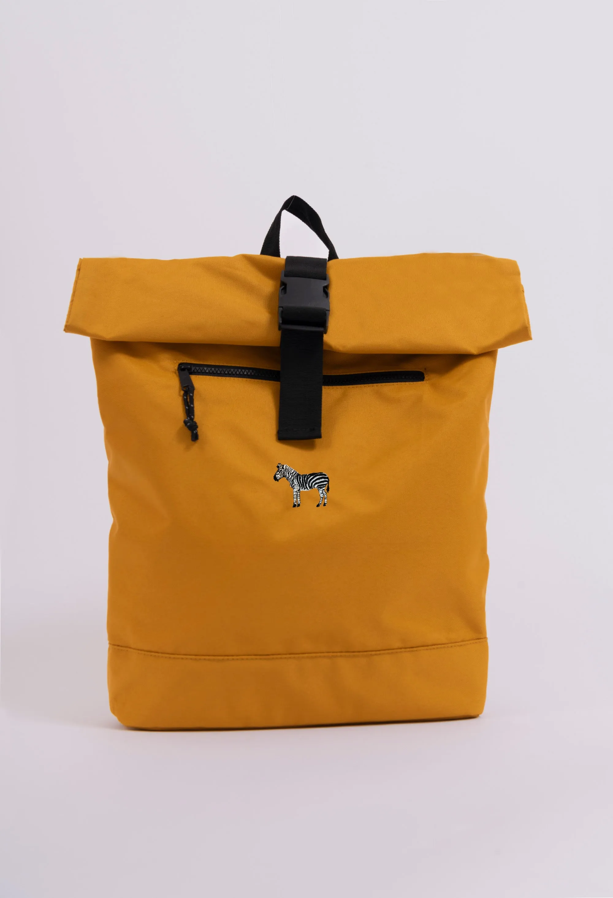 zebra recycled roll-top backpack