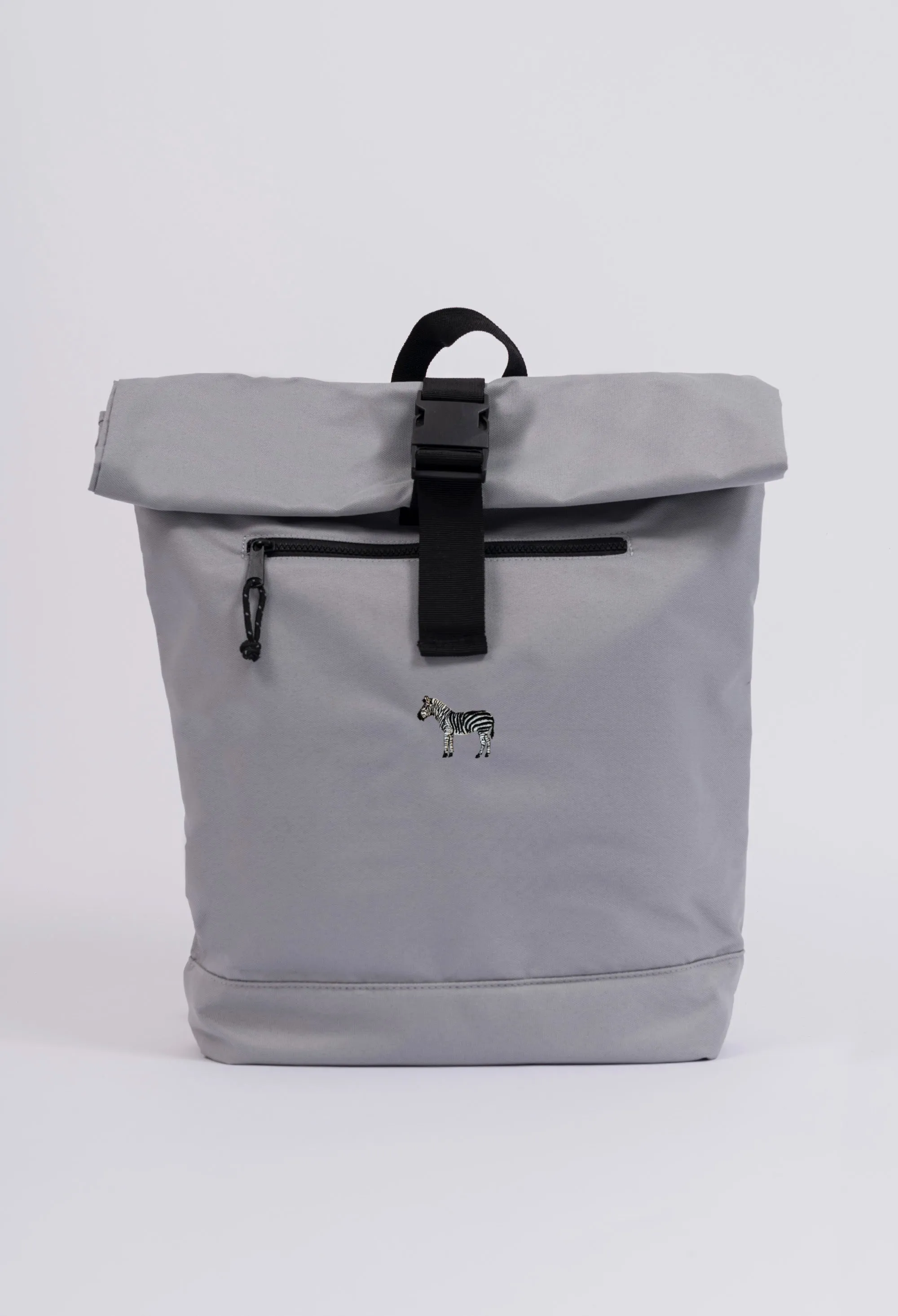 zebra recycled roll-top backpack