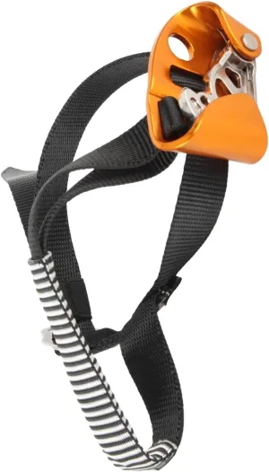 ZJchao Rock Climbing Mountaineering Aluminium Magnesium Foot Ascender Attachment Strap Black Left Right Leg