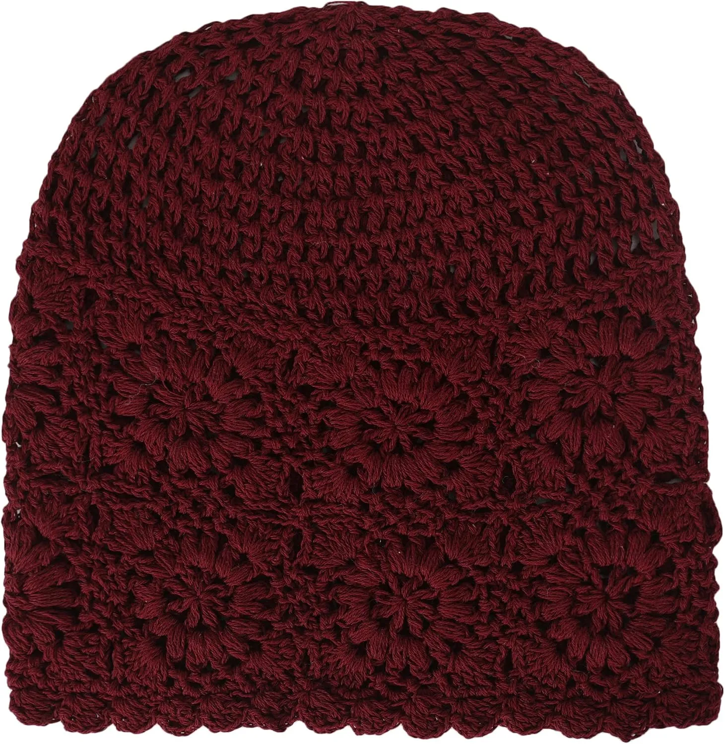 ZLYC Women Cotton Crochet Slouchy Beanie Hat Handmade Knit Summer Skull Cap