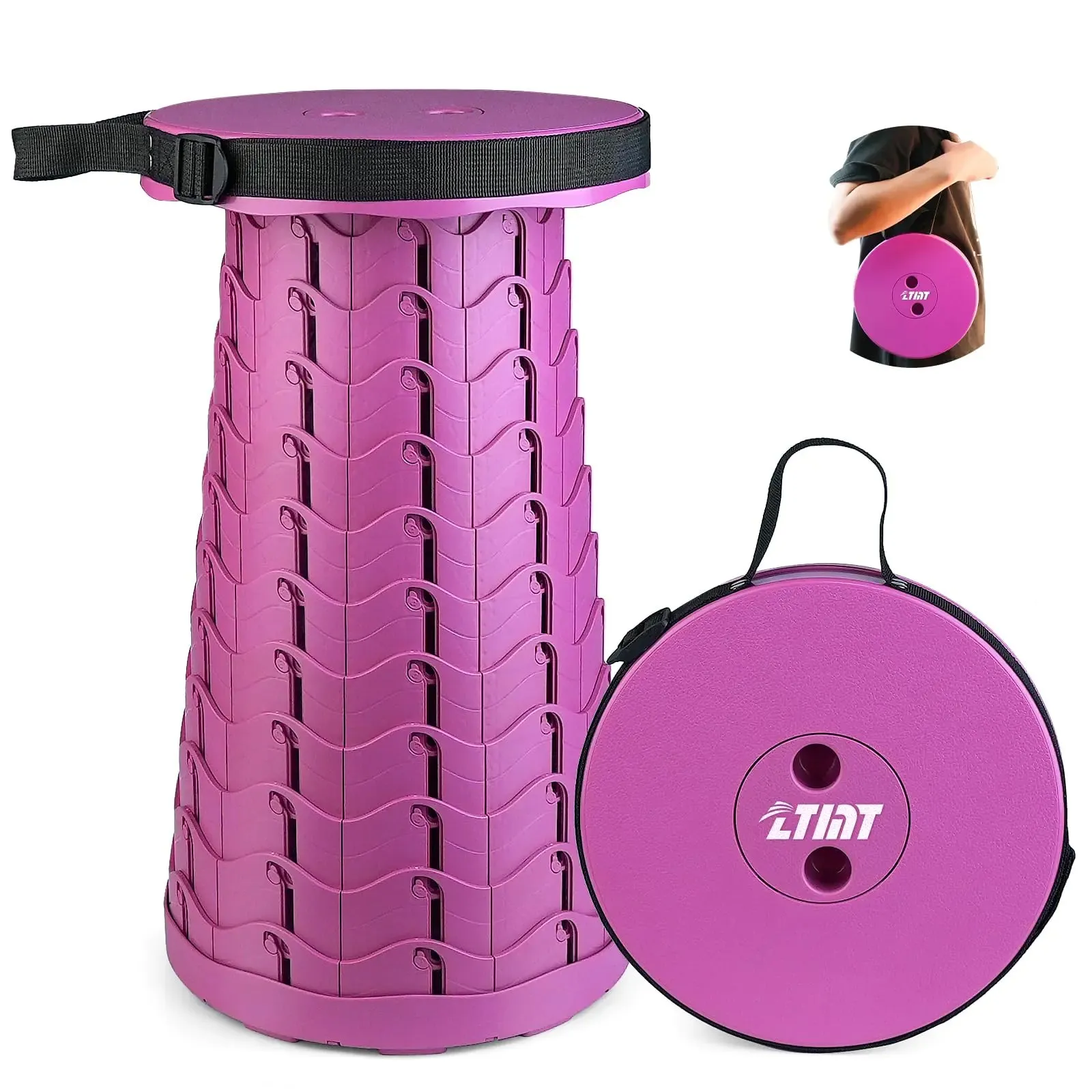 ZTMT FoldingStool Colorful Stool Body Portable Collapsible Stool Seat Max Load Capacity 397lbs Telescopic Folding Stools Retractable Stools for Adults Kids Camping Hiking Travel Outdoor BBQ
